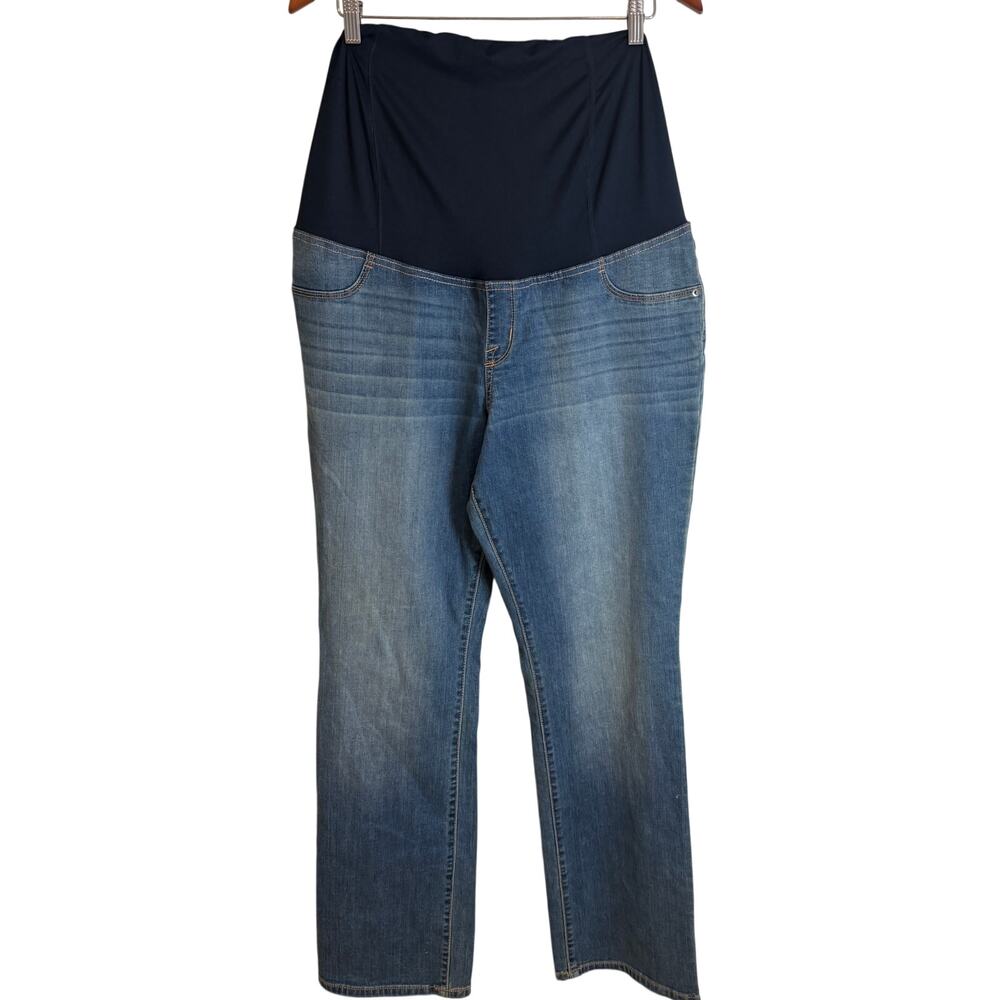 Isabel Maternity Ingrid & Isabel Bootcut Jeans 18 Crossover Panel Stretch New